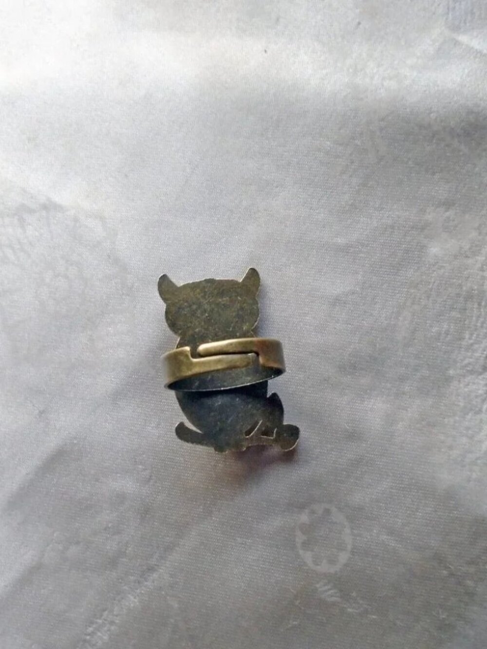 Owl Ring OOAK with Special One of a Kind Handmade Stone- Whimsigoth Goblincore - Picture 6 of 7